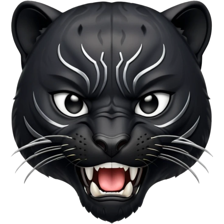 black panther with open mouth, fierce expression emoji
