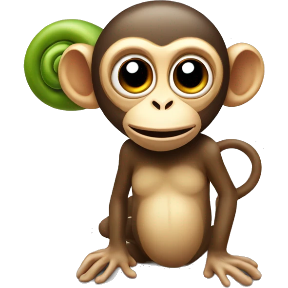Monkey face in a snail’s body emoji