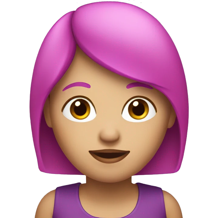 white woman with gradient pink purple hai emoji