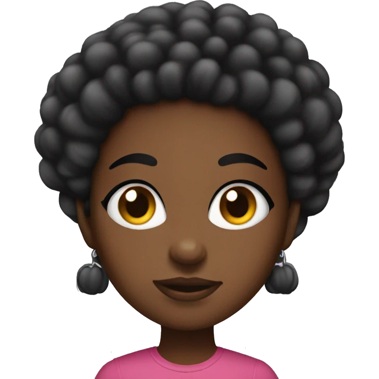 Black girl with big puff balls emoji