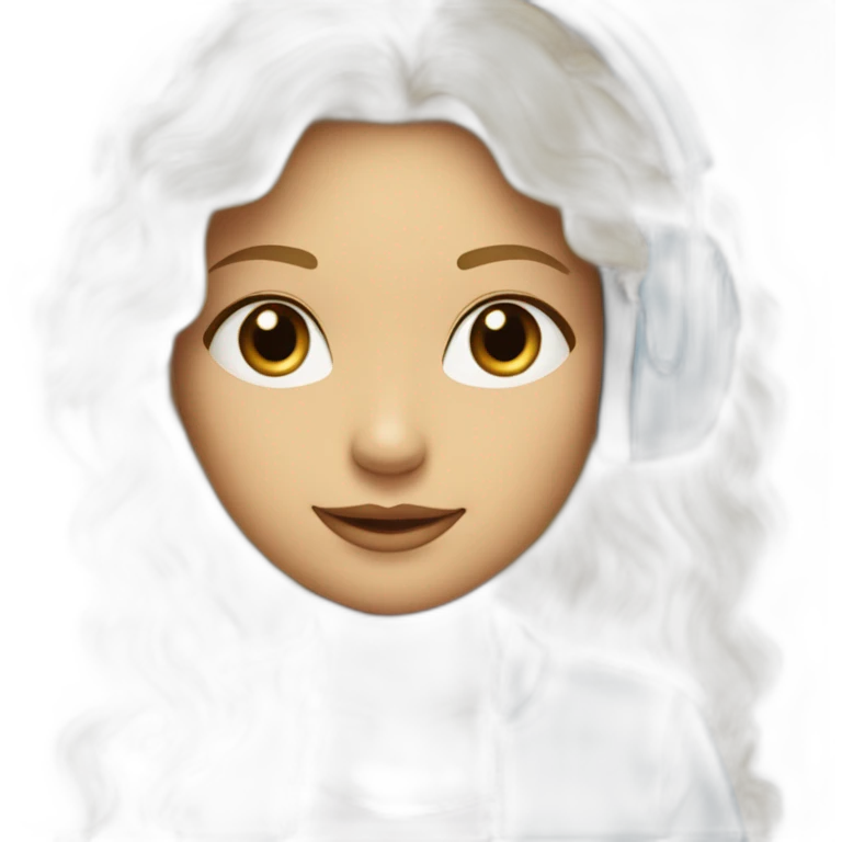 Femme, yeux bleus, cheveux longs et blonds, avec un casque musique emoji