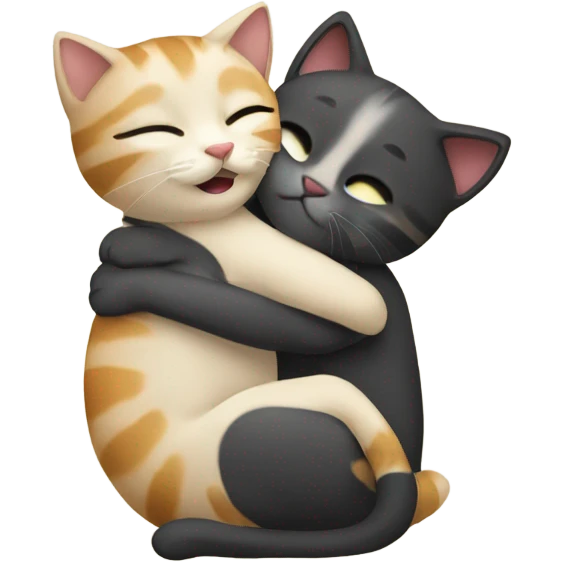 Cats hugging emoji