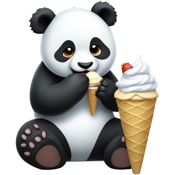Panda eating ice cream emoji