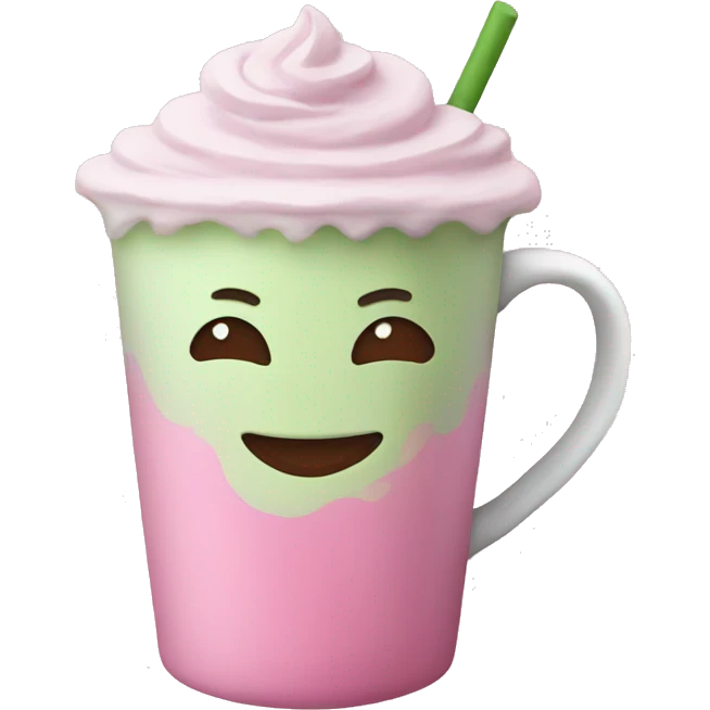 Pink matcha latte  emoji