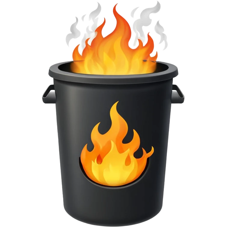 Trash can on fire emoji