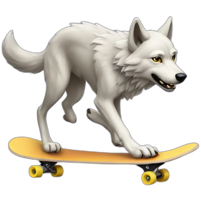 wolf skateboarding emoji
