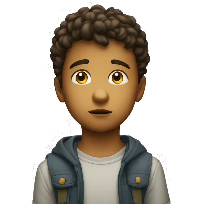 focused young boy gazes afar photographr emoji
