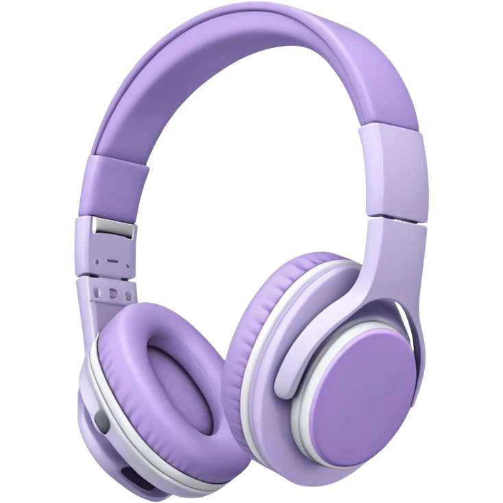 White and pastel purple headphones emoji