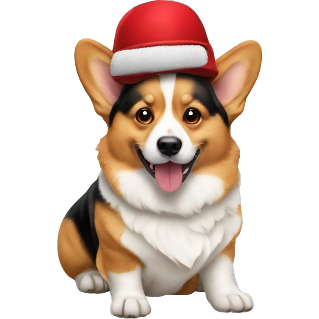 a corgi dog using red cap emoji