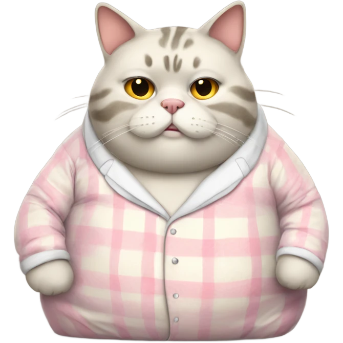 Fat cat in pajamas  emoji