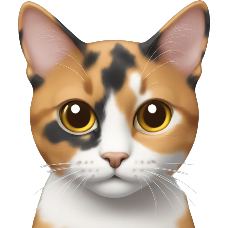 Calico cat with grey eyes￼ emoji