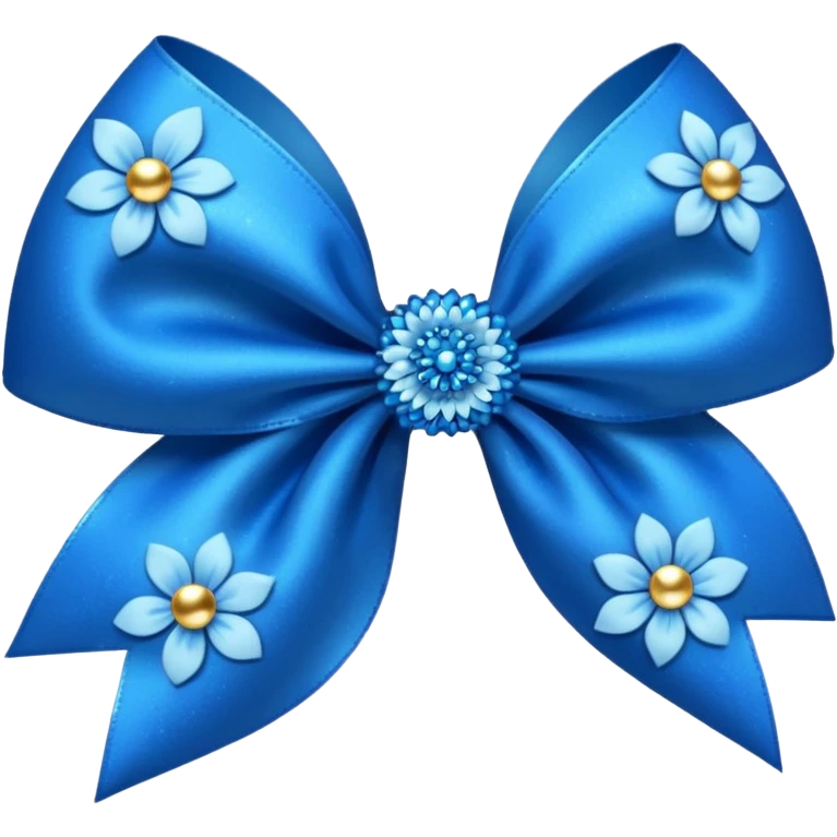 blue flower bow with glitter emoji