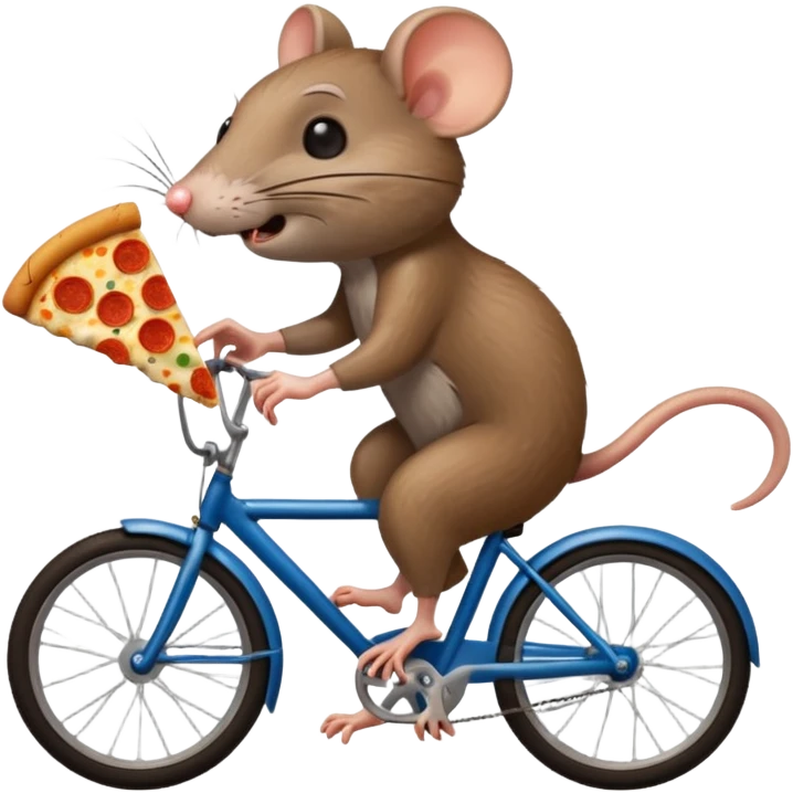 rat stealing pizza on a bike emoji