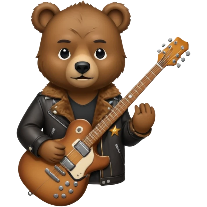 Bear potrait rockstar  emoji