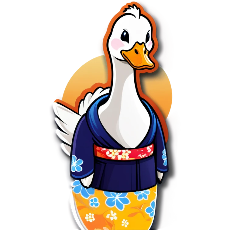 Goose wearing a kimono  emoji