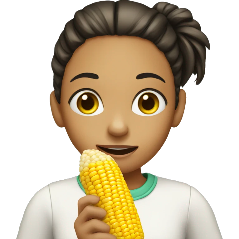 girl eat corn emoji