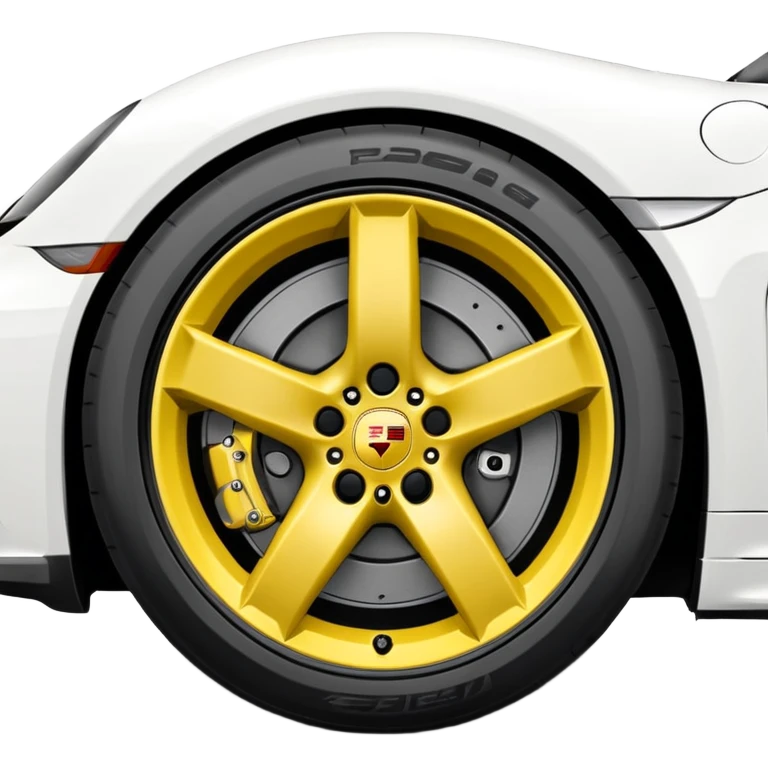 Matte White colored exterior 2024 Porsche 718 Cayman GTS 4.0 with yellow ceramic brake calipers and dark silver anthracite rims emoji