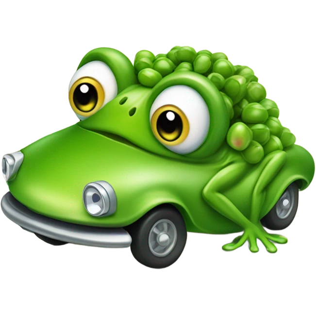 Frog driving pea csr emoji