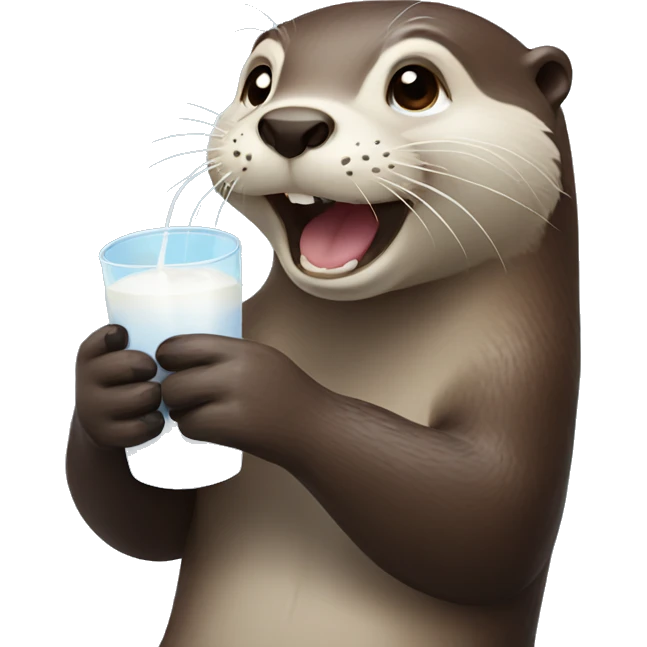 Otter drinking milk emoji