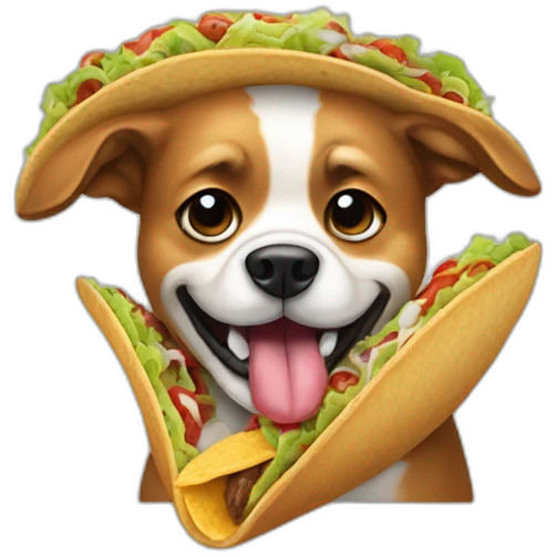 Dog eating à tacos emoji