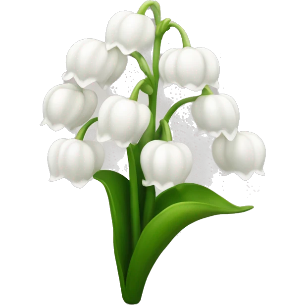 cute lilly of the valley flower emoji, white, dramatic  emoji