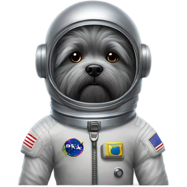 Gray Bouvier des Flanders in a space suit emoji