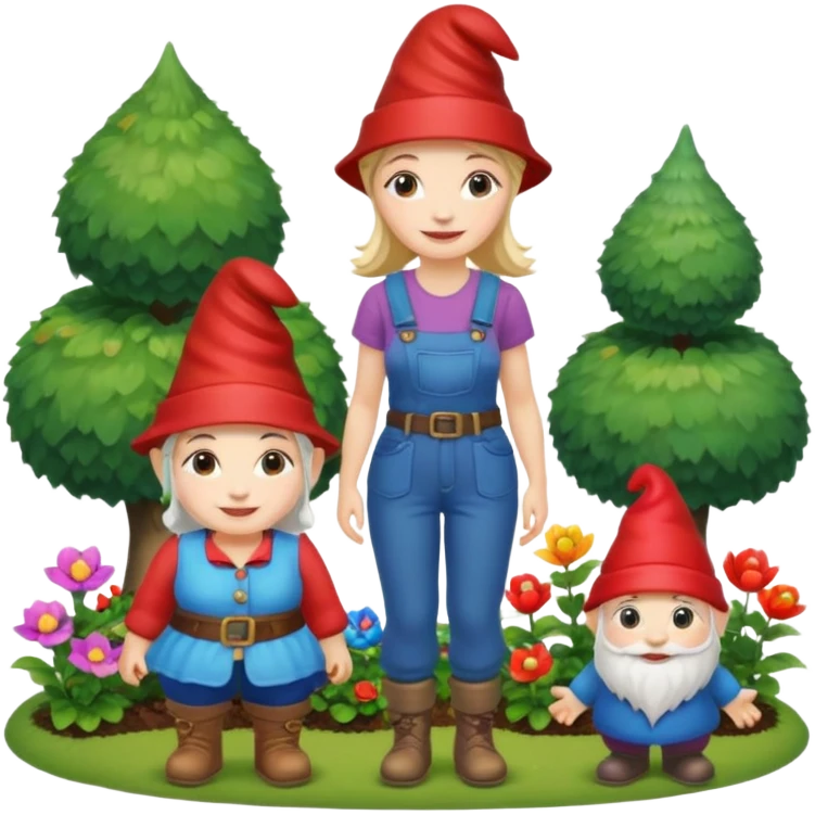 garden gnome, woman, full body emoji
