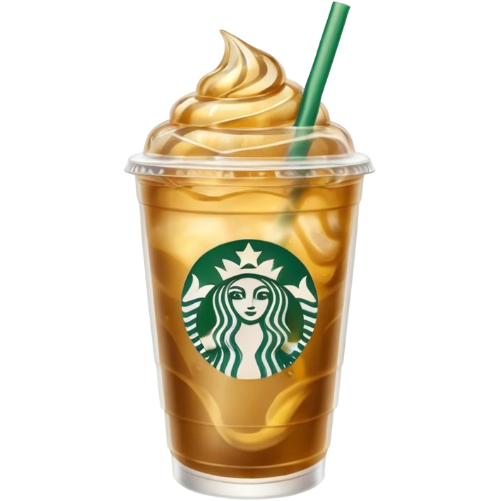 Gold Starbucks iced drink  emoji