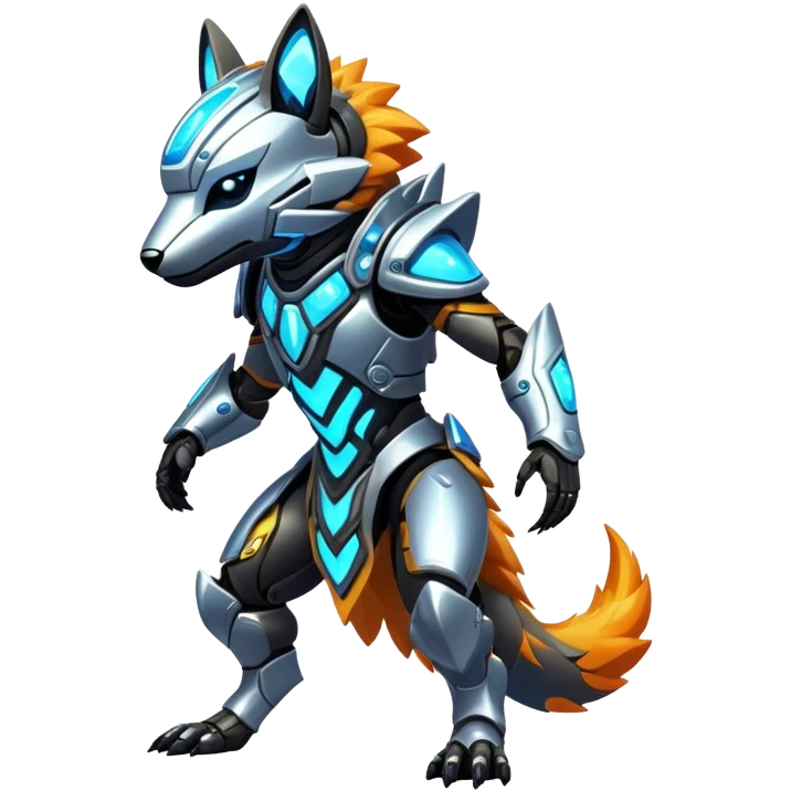 Shiny Epic Edgy Cool Colorful Vibrant Modern Vernid-Protogen-creature-animal, full body  emoji