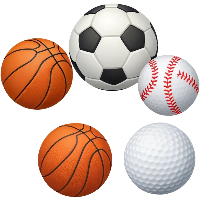 four different sports balls emoji