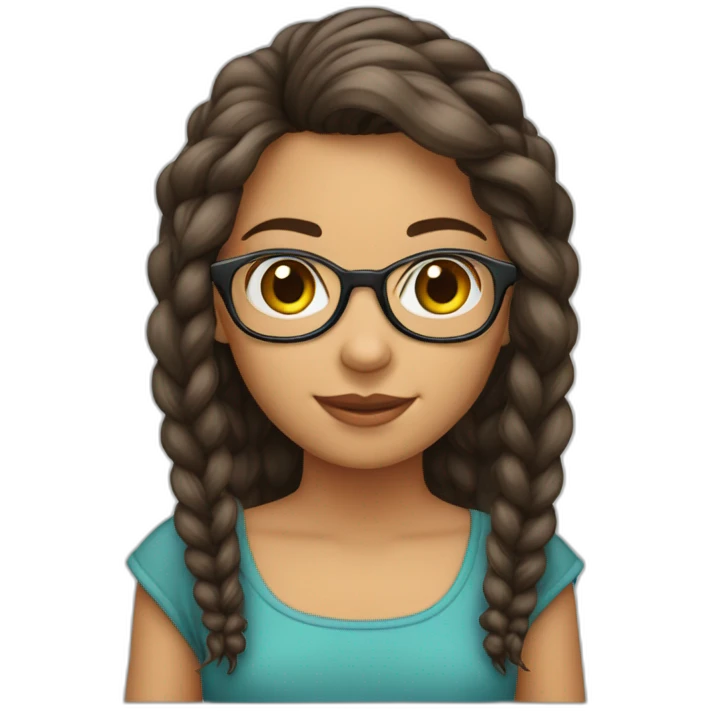 Menina de óculos cabelo cacheado avermelhado emoji