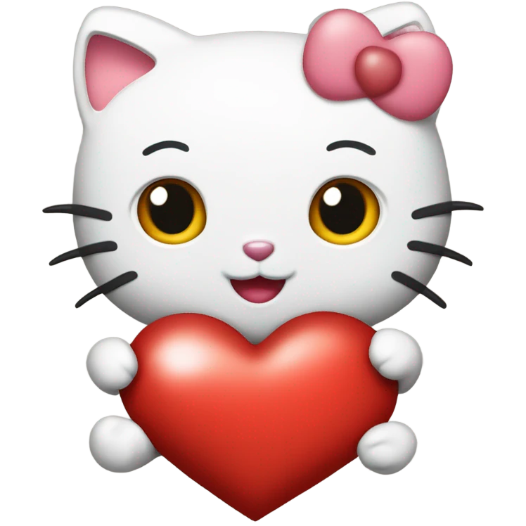 Hello kitty with heart emoji