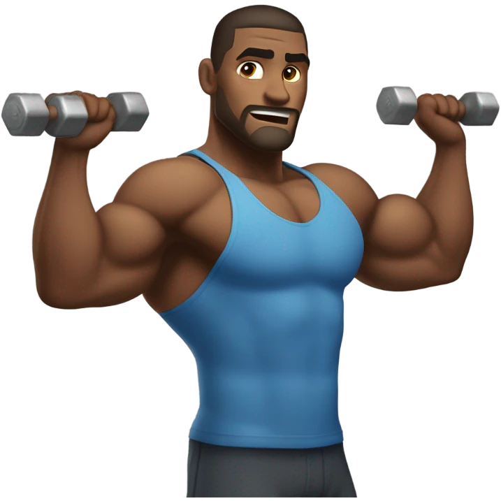 Super strong guy lifting weights  emoji