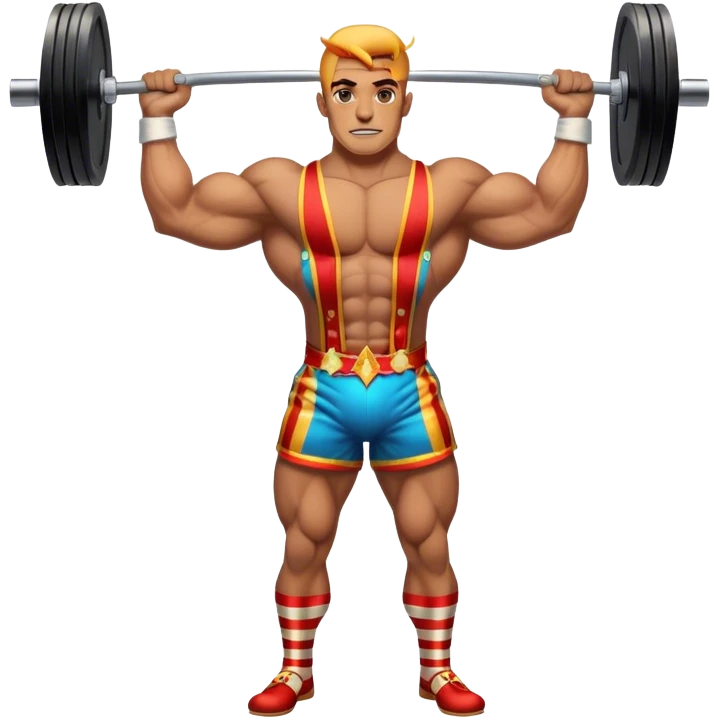 Vintage Circus strong man holding up barbell emoji