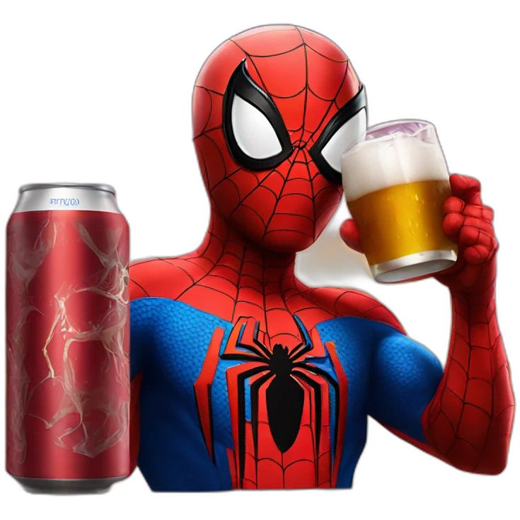 Spider man drink beer emoji