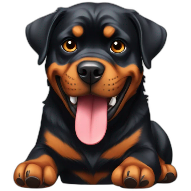 Rottweiler play with ball emoji