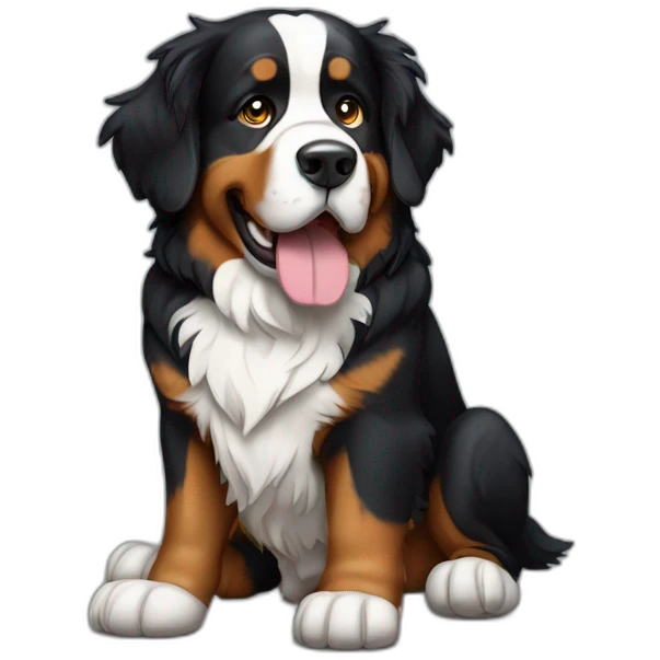 Bernese mountain dog as a corsair emoji