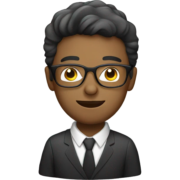 a person wearing specs working on his laptop emoji