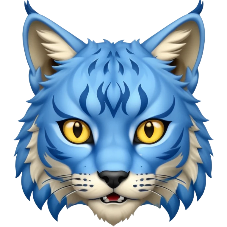 Tête de lynx : très féroce et bleu  emoji