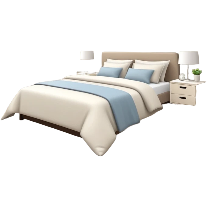 clean and tidy bedroom, everything in place, simple and inviting emoji