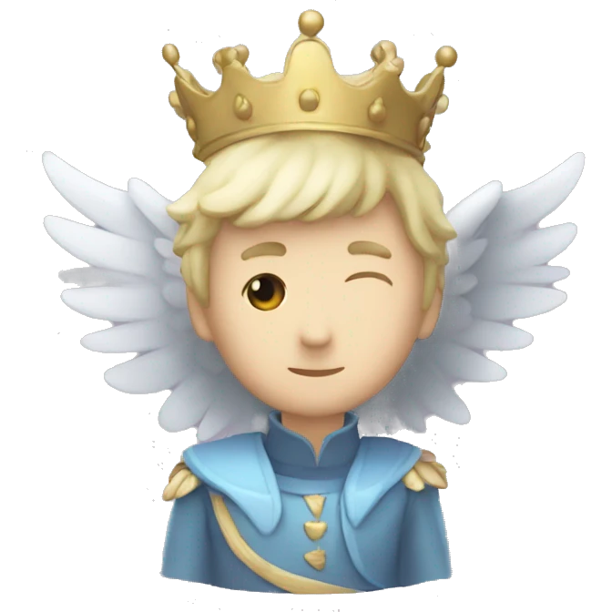 a emoji for a discord owner named FL4V with wings and a crown on the letter F emoji