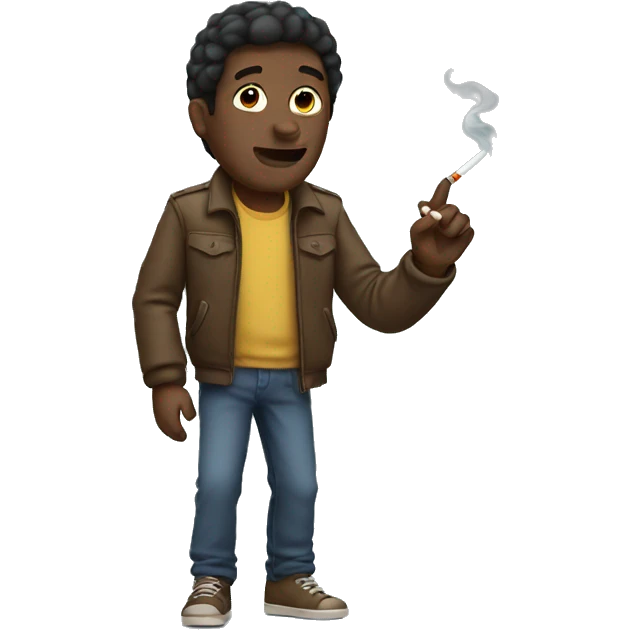 guy holding cigarette emoji