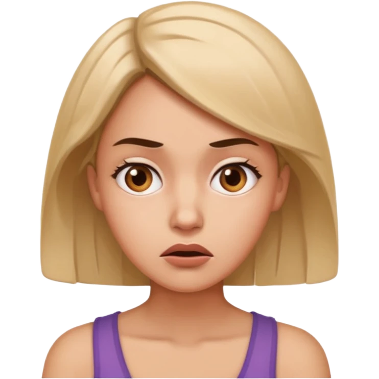 
a woman posing like, "Why?" emoji