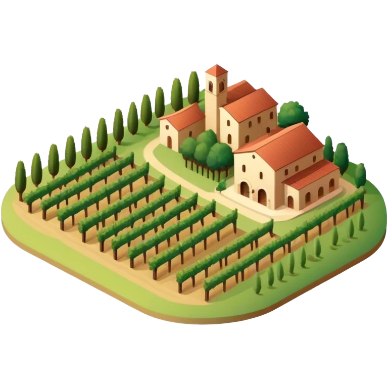 Isometric Tuscany vineyard  emoji