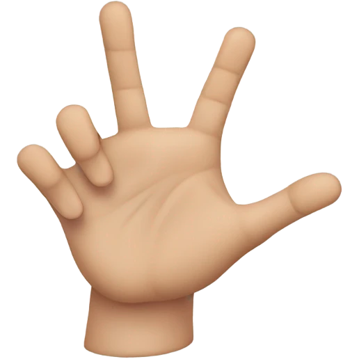 A Hand with 4 1/2 fingers and the thumb  emoji