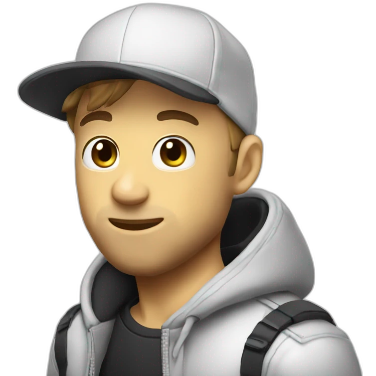 Squeezie avec une casquette emoji