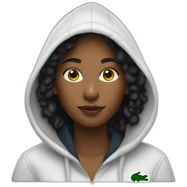 Black ladie using lacoste hoodie emoji