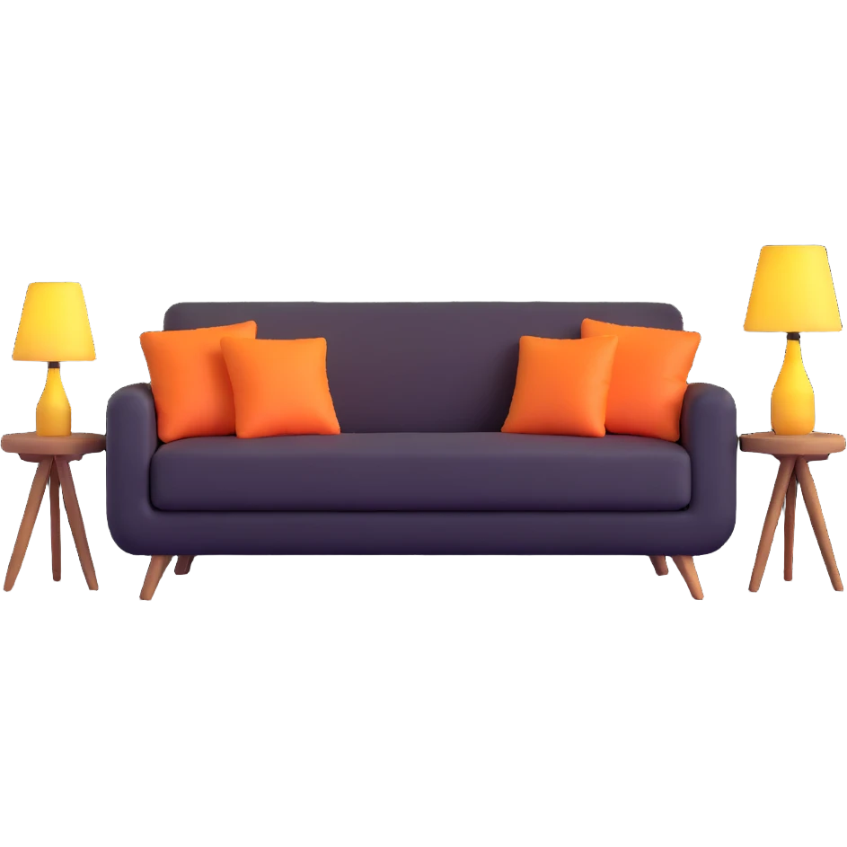 relaxing chill zone with comfy sofa and mood lighting emoji