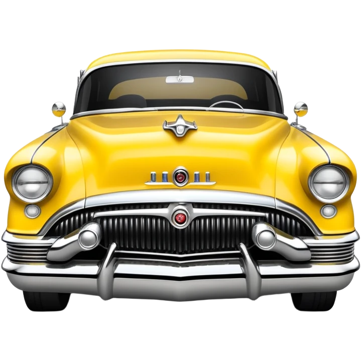 vintage hot rod, based on 1956 Buick Century, yellow and black color scheme, shiny details emoji