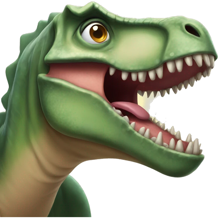 Dinosaur with toungue out emoji